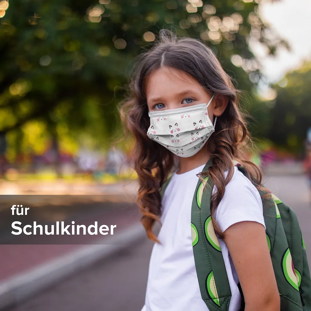 Medizinische Mundschutz Für Kinder -Maske Typ IIR, OP-Masken Kätzchen Weiß, Hergestellt In Deutschland - 50 Stück 14 Medizinische Mundschutz Für Kinder -Maske Typ IIR, OP-Masken Kätzchen Weiß, Hergestellt In Deutschland - 50 Stück – Bild 12