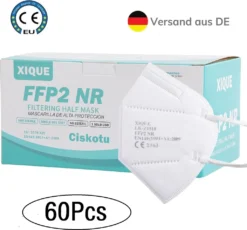 XIQUE® 60 X FFP2 Maske Einzeln Verpackte Atemschutzmaske Schutzmaske Mundschutz CE