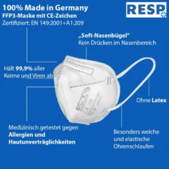 ECT FFP3 Maske CE 2163 - 20er Faltbox -Vidailo Verkaufe 0297b4535e172b80a6a5a49ae460d331