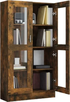 VidaXL Vitrinenschrank Räuchereiche 82,5x30,5x150 Cm Holzwerkstoff -Vidailo Verkaufe 02cb2b36d0ab08036d1f5c2ee3c417fe