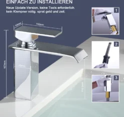 Wasserhahn Bad Wasserfall Waschtischarmatur Messing Badarmatur Waschbeckenarmatur Bad Wasserhahn Badezimmer Einhandmischer -Vidailo Verkaufe 0395eab5056345801346658c913dea72