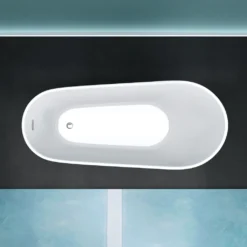 Mai & Mai Freistehende Acryl-Badewanne Oval Standbadewanne Weiß Inkl. Push-Open Ablaufgarnitur Breite 160cm V528 -Vidailo Verkaufe 03d93f927c52d64a3461616f5e2ce40a