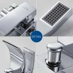 Auralum Badewannenarmatur Mit Handbrause, Brauseschlauch Und Brausehalter, Messing Einhebel-Wannenarmatur Duscharmatur Wasserfall Wannenbatterie Badarmatur Duschset -Vidailo Verkaufe 0436383bf0f775393f8cba2d9a2585cb