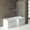 Raumspar Badewanne Syna Mit Duschzone 150 X 85/70 X 40 Cm, Rechts, Weiß, Komplett-Set -Vidailo Verkaufe 062f78a1bb0f11db46719a6dc52dd020