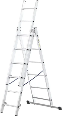 Aluminium-Multifunktionsleiter 3-teilig Gestanzt 6 Sprossen (150kg) BASIC