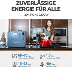 BLUETTI Solargenerator AC200MAX Mit 3 X PV200 Solarpanel, 2048Wh/2200W LiFePO4 Tragbare Powerstation Stromaggregat, 200W Solarmodule Für Notstromversorgung Camping, Stromausfall -Vidailo Verkaufe 09b409fa692dc7739297354cfe154826 1