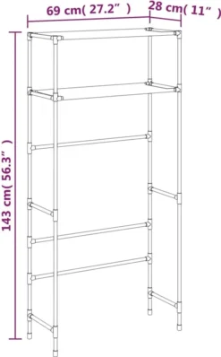 VidaXL Waschmaschinenregal 2 Ebenen Schwarz 69x28x143 Cm Eisen 16 VidaXL Waschmaschinenregal 2 Ebenen Schwarz 69x28x143 Cm Eisen -Vidailo Verkaufe 09c0d71b3db150d79a308ea8108d3ec9