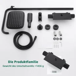 Duschsystem Mit Thermostat Duscharmatur Schwarz Regendusche Duschset Dusche Inkl. Regal Verstellbarer Duschstange Duschset Edelstahl -Vidailo Verkaufe 0ad717fcd4a850ae8d04181d5a005692