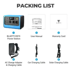 BLUETTI EB70 1000W (Peak 1400W) Blue Portable Power Station Mit PV200 200W Solar Panel 716Wh Solar Generator Backup LiFePo4 Battery Pack, Widely Use For Camping Outdoor RV Power Outage Home Off-grid -Vidailo Verkaufe 0be21dc385363c7d597b0452fa0e20ea