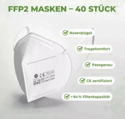 Firelia® 80X FFP2 NR EN149:2001 Mundschutz Maske Einzel Verpackt CE 2834 Atemschutzmaske Gesicht Mund-Nasenschutz -Vidailo Verkaufe 0cf6248e104b3b04cef0b2087bcc17ea