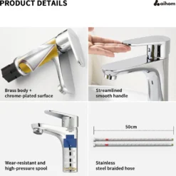 Wasserhahn Bad Waschbecken Badarmatur Mischbatterie Aus Messing Waschtischarmatur Einhandmischer Für Badezimmer, Chrom -Vidailo Verkaufe 12692713b9af5e21733982a20f5edec1