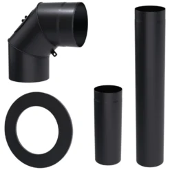 Schornstein-Montagesatz Aus Schwarzem Stahl Fi 180