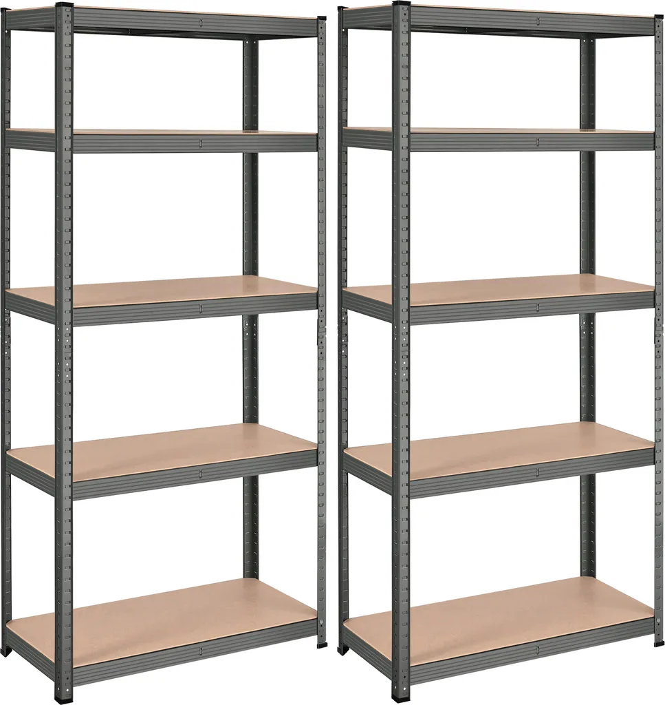 SONGMICS Schwerlastregale, 2er Set, Kellerregale, Lagerregale, 180 X 90 X 40 Cm, Steckregale, Jeweils Bis 875 Kg Belastbar Und 5 Verstellbare Ablagen, Verstärktes Stahlgestell, Grau GLR040G02 5 SONGMICS Schwerlastregale, 2er Set, Kellerregale, Lagerregale, 180 X 90 X 40 Cm, Steckregale, Jeweils Bis 875 Kg Belastbar Und 5 Verstellbare Ablagen, Verstärktes Stahlgestell, Grau GLR040G02 – Bild 3