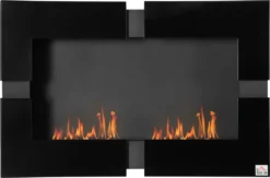 HOMCOM 3L Ethanol-Kamin Feuerschale Wandkamin 3Std.Ethanol Kamin 20-25m² Wärmedeckung Mit Löschhilfe Indoor Metall Schwarz 90 X 18 X 60 Cm