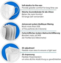 FFP2 Maske 20 Stück Bunt Sortiert , Einzelverpackt , CE 0370 - EN149:2001+A1:2009, Elastische Ohrenschlaufen 17 FFP2 Maske 20 Stück Bunt Sortiert , Einzelverpackt , CE 0370 - EN149:2001+A1:2009, Elastische Ohrenschlaufen -Vidailo Verkaufe 170733cffe6a1297a0035d0abe0c14a1