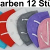 Set 12x FFP2 Atemschutzmaske Mundschutz 5 Lagig Grau Türkis Rosa Lila Weiß Rot Effektiver Schutz E Masken Mund Nase 95% Filterung -Vidailo Verkaufe 178e8d02ca76b19478ed938dfb051217