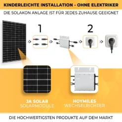 Balkonkraftwerk 920 Watt / 800 Watt Solaranlage - 2 X JA-Solar Solarmodule - Hoymiles HM-800 Wechselrichter -Vidailo Verkaufe 17b92e2e951b537a31311955926ce4fb
