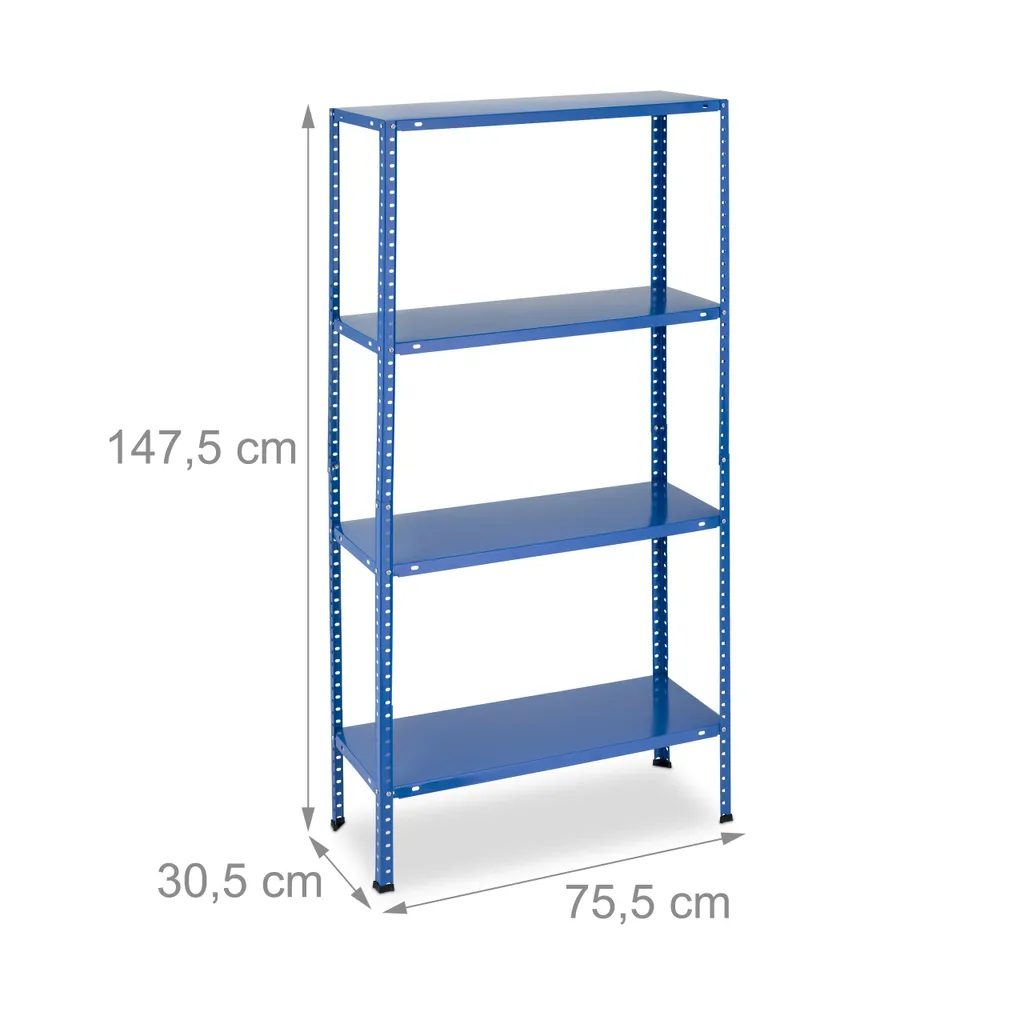 Relaxdays Blaues Schwerlastregal Mit 4 Ebenen 6 Relaxdays Blaues Schwerlastregal Mit 4 Ebenen – Bild 4