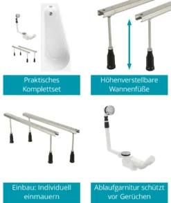 Calmwaters® Raumsparende Eckbadewanne 160x70 Cm, Set Mit Acrylwanne Essential Small, Wannenfüße, Ab- Und Überlaufgarnitur, Platzsparende Badewanne Rechter Ausführung, 160 X 70 Cm, Weiß, 99000326 -Vidailo Verkaufe 185bc64509c97d24d03e6cb2694506ab