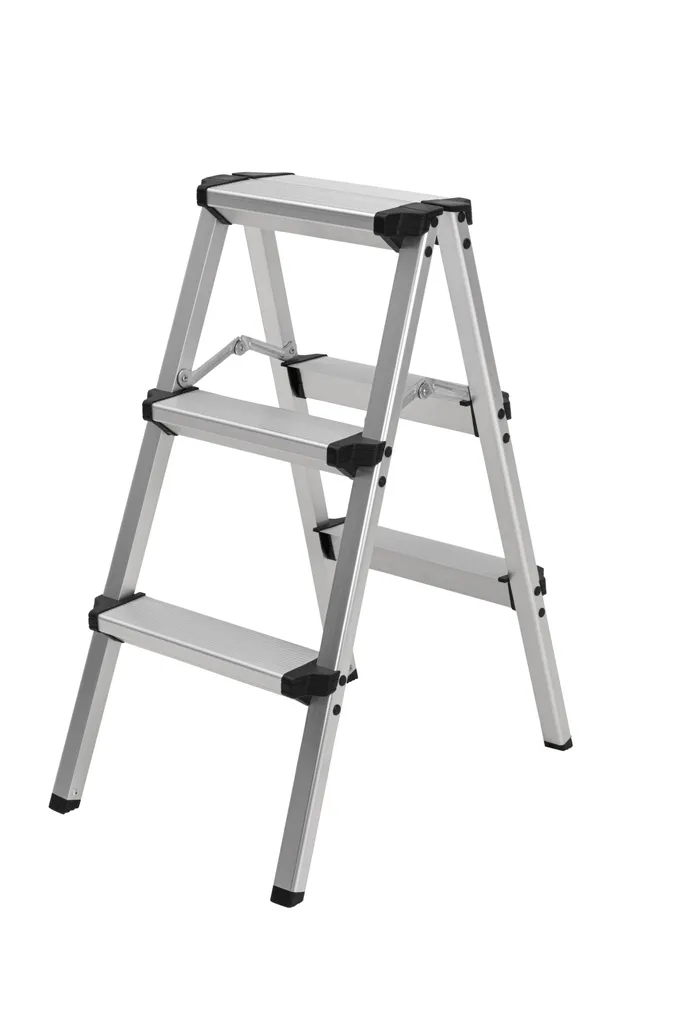 Craftfull Doppel-Klapptritt CF-131A, Aluminium-Trittleiter Klappbar (2 X 3 Stufen) 10 Craftfull Doppel-Klapptritt CF-131A, Aluminium-Trittleiter Klappbar (2 X 3 Stufen) – Bild 8