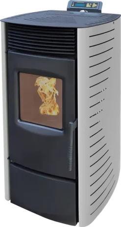 Nemaxx P9 Pelletofen Pelletkamin Pelletkaminofen 9 KW Kaminofen Heizofen Pellet Ofen Kamin Pelletheizung Heizung Heizgerät Kaminheizung Pellets - Weiß - WiFi-Ready