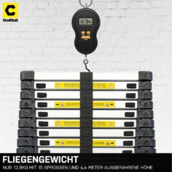 Craftfull Teleskopleiter CF-101B - Soft-Close-Funktion - Ausziehleiter Aus Aluminium (4.4 Meter) 13 Craftfull Teleskopleiter CF-101B - Soft-Close-Funktion - Ausziehleiter Aus Aluminium (4.4 Meter) -Vidailo Verkaufe 1c0a30d322fcdccd5853d446478d9455