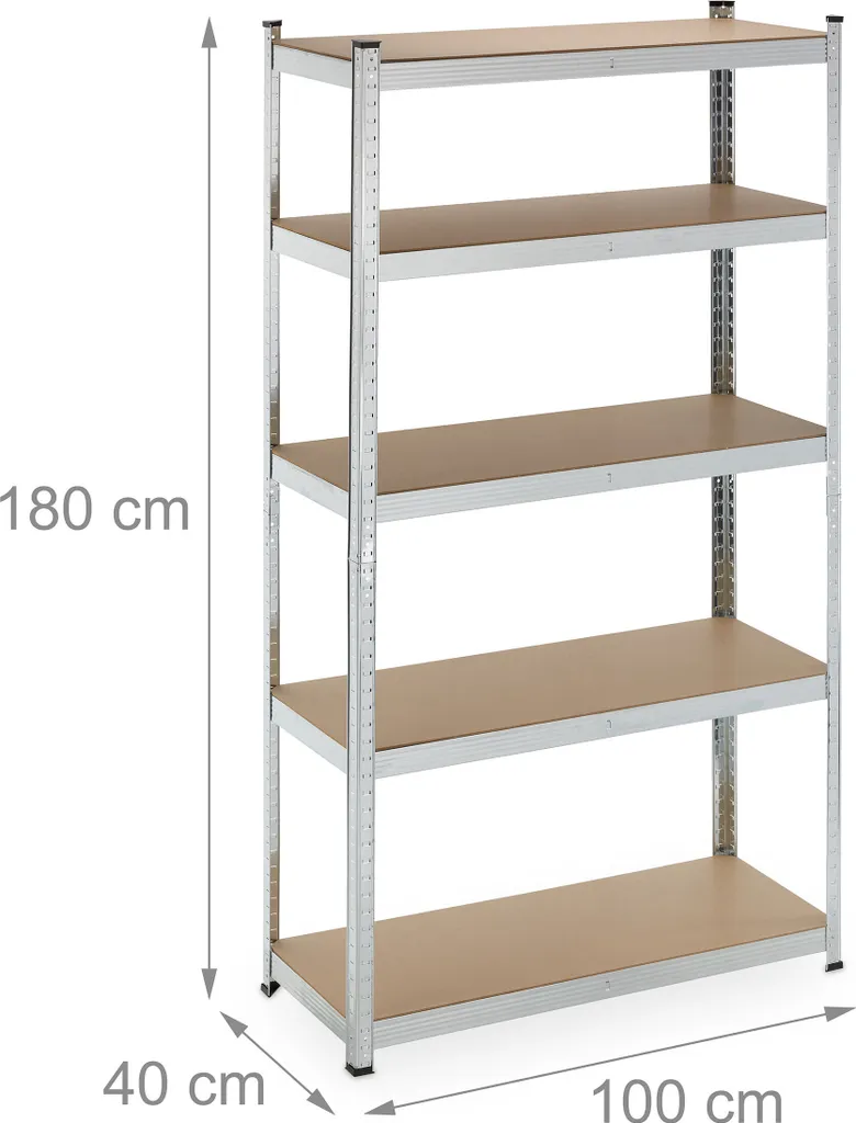 Relaxdays Großes Schwerlastregal Mit 5 Ebenen 6 Relaxdays Großes Schwerlastregal Mit 5 Ebenen – Bild 4