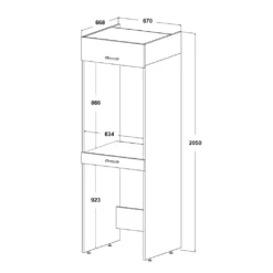 Roomart - Waschmaschinenschrank Für Trockner & Waschmaschine - Mit Ausziehbrett - Weiß - Schwarz Eiche: Weiß / + Ohne Klappschrank -Vidailo Verkaufe 1ec1ba3826d1d9ace66727051c65c540