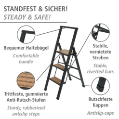 Wenko Alu-Design Klapptrittleiter 3-stufig Schwarz -Vidailo Verkaufe 1f0201a523b9355ae749c67ee9c1d52b