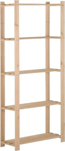 VidaXL Lagerregal Mit 5 Böden 80x28,5x170 Cm Massivholz Kiefer
