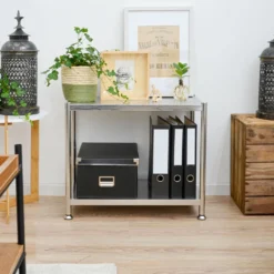 2 Ebenen Edelstahl Regal - 61x36x50 Schwerlastregal Bis 60kg - Metallregal Küche -Vidailo Verkaufe 204a58532b0e8506e796d447d1326c09