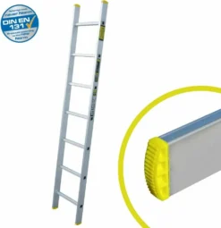 FORTENA Anlegeleiter Mit 7 Sprossen – Profi-Leiter Aus Aluminium, 191 Cm Lang, Bis Zu 150 Kg Belastung, Arbeitshöhe Ca. 279 Cm, Ideal Zum Anstellen