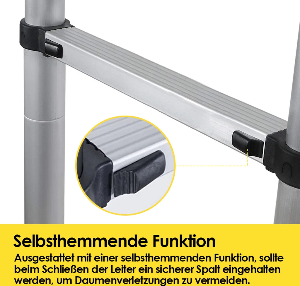 Wolketon Teleskopleiter Stehleiter Mehrzweckleiter Klappleiter 2.5+2.5m 5M Multifunktionsleiter Klappbar 5 Wolketon Teleskopleiter Stehleiter Mehrzweckleiter Klappleiter 2.5+2.5m 5M Multifunktionsleiter Klappbar – Bild 3