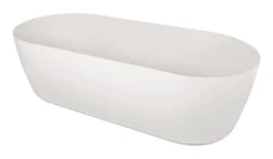 Calmwaters® Ovale Badewannenschürze Modern Soft, Weiße Wannenschürze Aus Acryl, Für Frestehende Badewannen In 180 X 80 Cm, 03SL3372