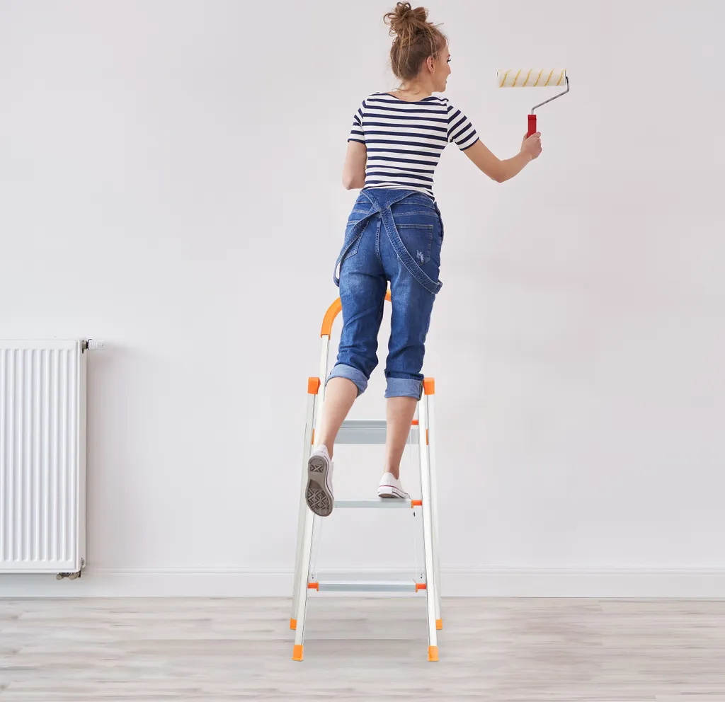 Relaxdays Klappbare Trittleiter Mit 3 Stufen 5 Relaxdays Klappbare Trittleiter Mit 3 Stufen – Bild 3