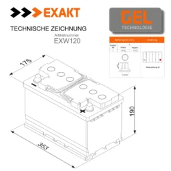 EXAKT GEL Solarbatterie 12V 120Ah Wohnmobil Batterie Caravan Blei Gel Akku -Vidailo Verkaufe 24718d7307a98402743cf5343368befc