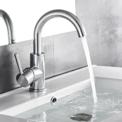 Chrom Badarmatur Waschtischarmatur Wasserhahn Bad 360° Waschbecken Armaturen Einhebelmischer Mischbatterie