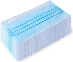 ZIZM® 500Stück Mundschutz 3-lagig , MNS Atemschutz Einweg Maske Hygieneschutz 18x9 Cm Blau Menge: 50Stück / Packung