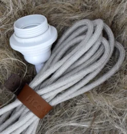 HOOPZI - Bala - Fassung E27 Mit Kabel - Lampenfassung E27 Mit Kabel Und Schalter - Textilkabel Mit Fassung - Lampenkabel - Pendelleuchte - 4,5 Meter - Farbe Leinen Natur Und Weiße Fassung -Vidailo Verkaufe 298fc7dab0b916a9512d6a23529b17ab