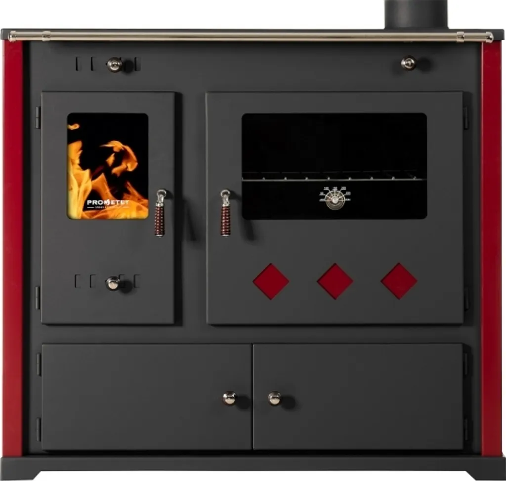 Kaminofen Mit Backfach Und Herdplatte Pracktik Lux Rot Holzofen 9,5 KW Kamin Ofen Dauerbrandofen Werkstattofen Schwedenofen Hüttenofen Heizofen 13 Kaminofen Mit Backfach Und Herdplatte Pracktik Lux Rot Holzofen 9,5 KW Kamin Ofen Dauerbrandofen Werkstattofen Schwedenofen Hüttenofen Heizofen – Bild 11