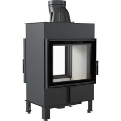 Kamineinsatz Aus Stahl LUCY Tunnel 12 KW Ø 200 Mit Türfeder