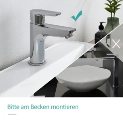 EMKE Waschtischarmatur Wasserhahn Einhebelmischer Verchromter Messingkörper Mischbatterie Spritzwassergeschützt Waschbeckenarmatur Für Bad -Vidailo Verkaufe 2b5765a032e1f66afc6cd4b4f74bf763