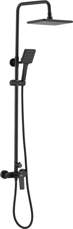 Messing Brausegarnitur Duschset Regendusche Kopfbrause Handbrause Duschstange Duscharmatur Duschsystem Schwarz