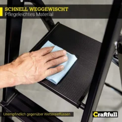 Craftfull Stehleiter CF-133A - Aluminium Haushaltsleiter - Gummierte Standfüße - Klappleiter - Mehrzweckleiter - 6 Stufen (Black Edition) -Vidailo Verkaufe 2e644638867108b2602ef3ec5c845d03