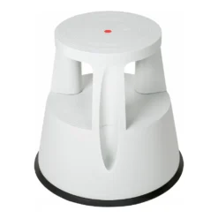 STIER Kunststoff-Rollhocker, 410 Mm Höhe, 433 Mm Durchmesser, Tragkraft 150 Kg, Grau