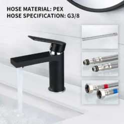 Badarmatur Schwarz Wasserhahn Bad Waschtischarmatur Mischbatterie Bad Waschbecken Armatur Für Badezimmer Einhandmischer Waschtischmischer Waschtischbatterie -Vidailo Verkaufe 30875f6f2251014877bf71734a607017