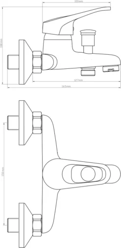 Wannenfüllarmatur SPEED, Einhebelmischer, Badewannenarmatur, Mit Umsteller, Weiß -Vidailo Verkaufe 309e049717e8d2f2c41389ccced4a702
