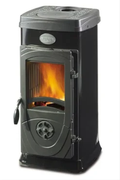 Werkstattofen / Kaminofen La Nordica Super Junior Schw. Stahl/Guss 5kW