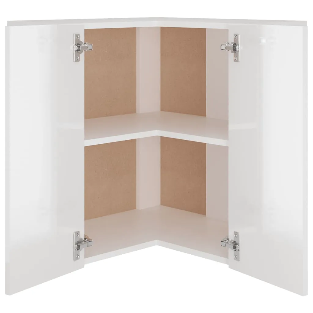 VidaXL Eckhängeschrank Hochglanz-Weiß 57x57x60 Cm Holzwerkstoff 7 VidaXL Eckhängeschrank Hochglanz-Weiß 57x57x60 Cm Holzwerkstoff – Bild 5