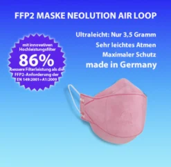 10x FFP 2 Neolution®Air Loop / Germany / Ultraleicht Nur 3,5 Gramm/Rosa